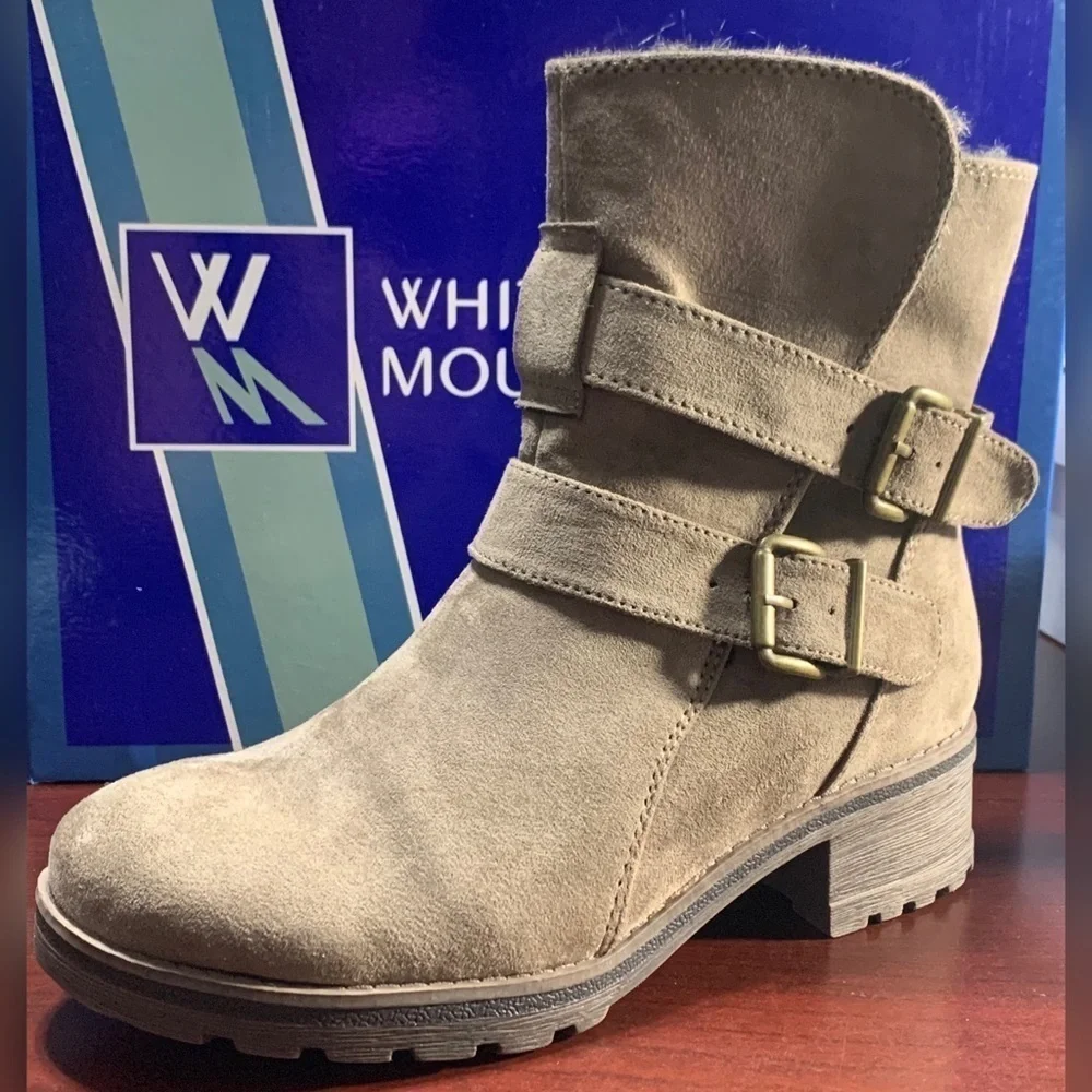 White Mountain Chasity Taupe Suede Boots - Picture 9 of 10